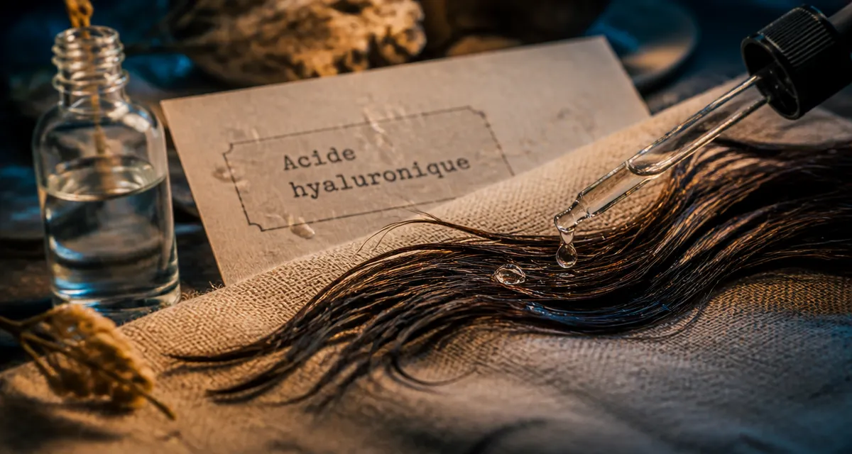 Acide hyaluronique cheveux : sérum hydratant sur mèches, brillance