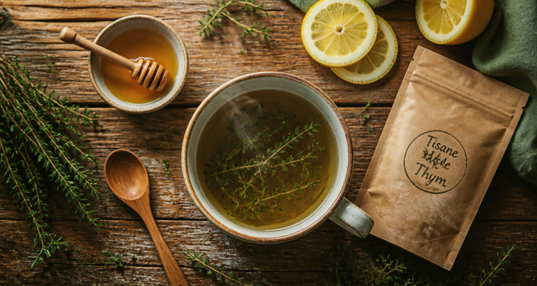 bienfaits de la tisane de thym tasse infusion citron