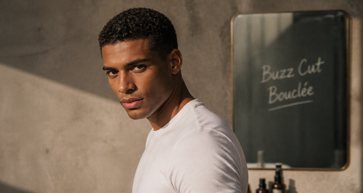 buzz cut cheveux bouclés sur homme moderne