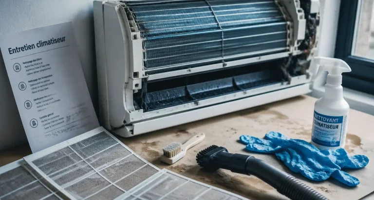 Climatiseur nettoyage : filtres encrassés et échangeur à nettoyer