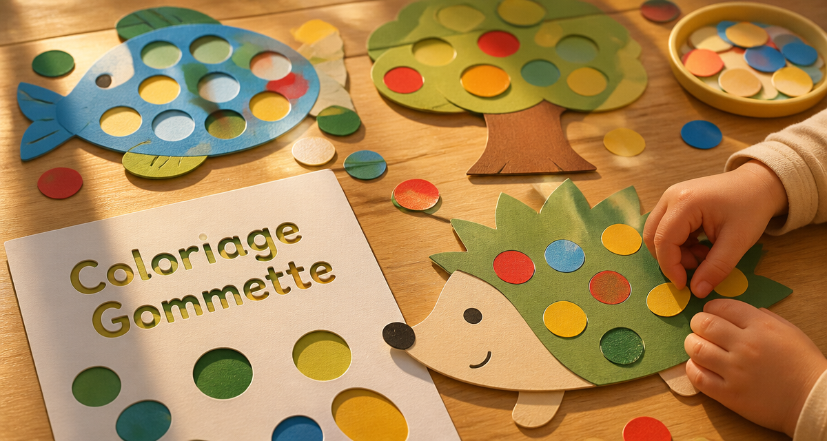 coloriage gommette à imprimer animaux