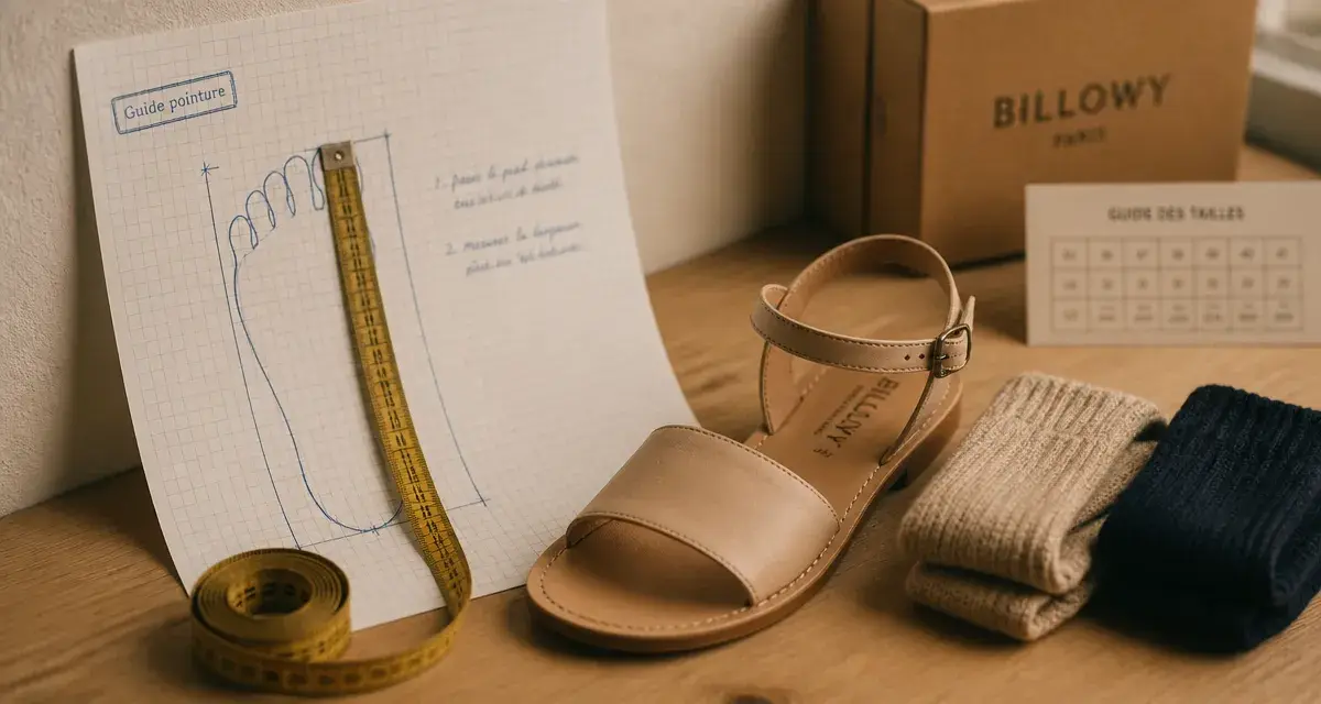 Comment taille Billowy femme : pointure sandales beige, mesure du pied