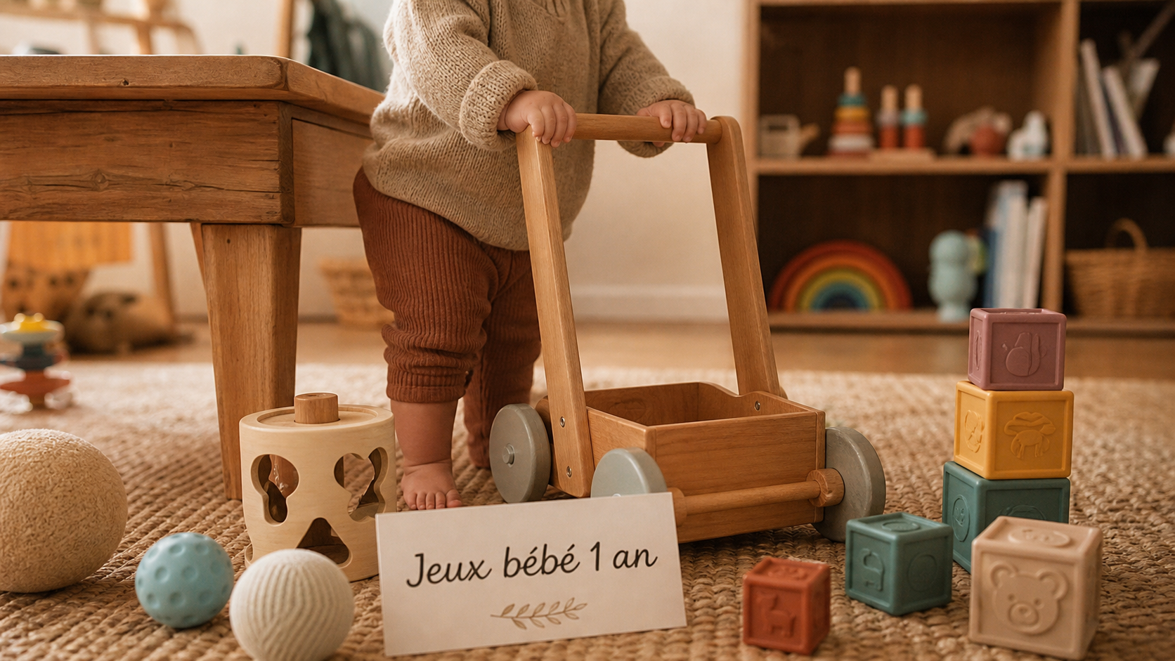 Jeux bébé 1 an : jouets de motricité et éveil