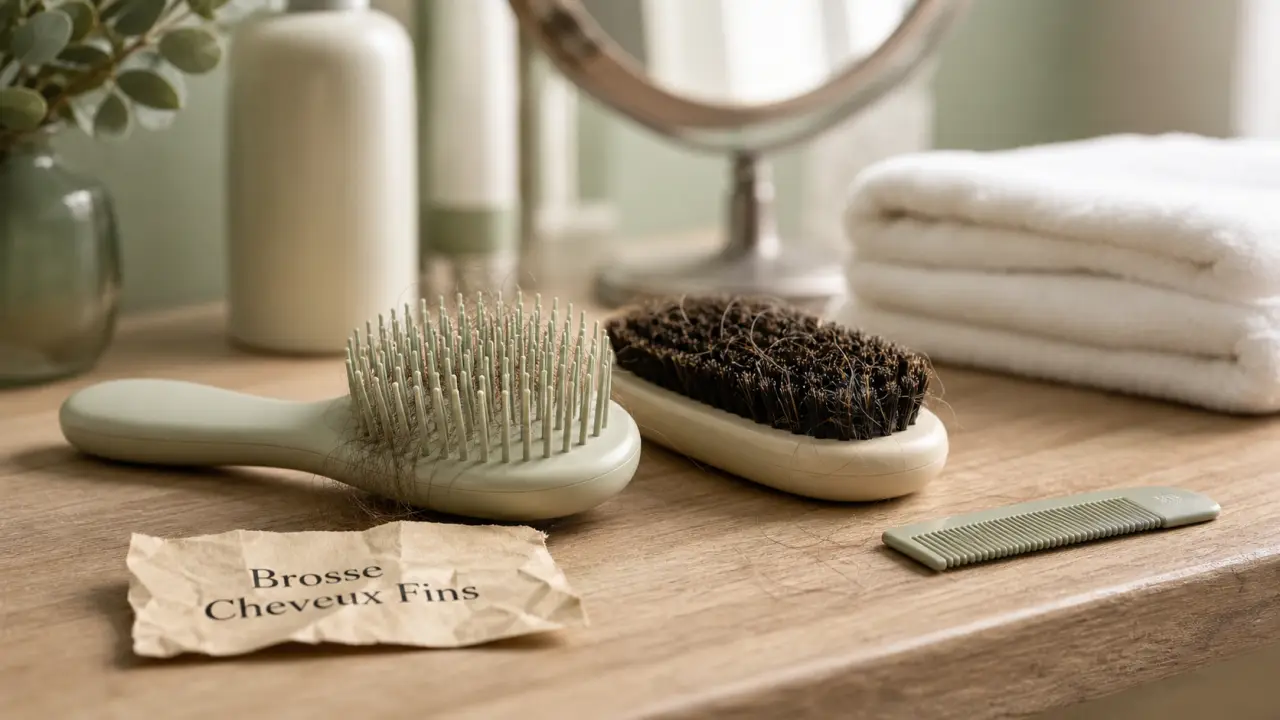 Brosse cheveux fins : picots flexibles et poils de sanglier pour démêler les cheveux fins