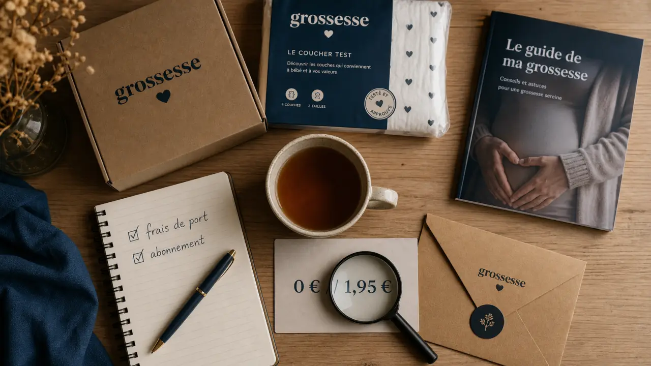 Cadeau gratuit grossesse : coffrets et kits d’essai sur table