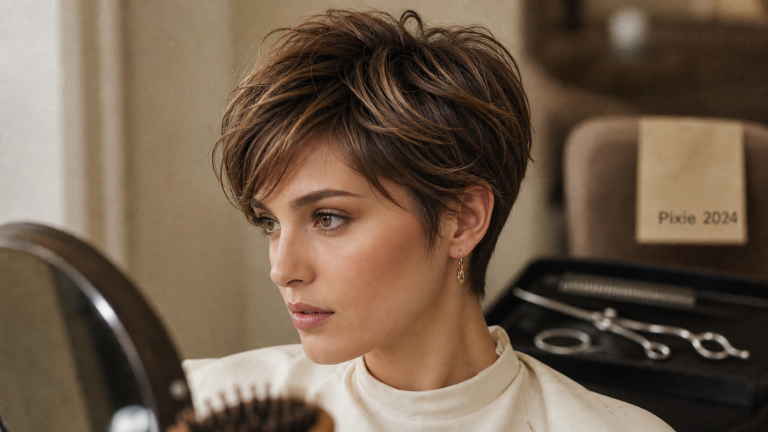 Coupe pixie 2024 frange longue mixie bixie, volume maîtrisé