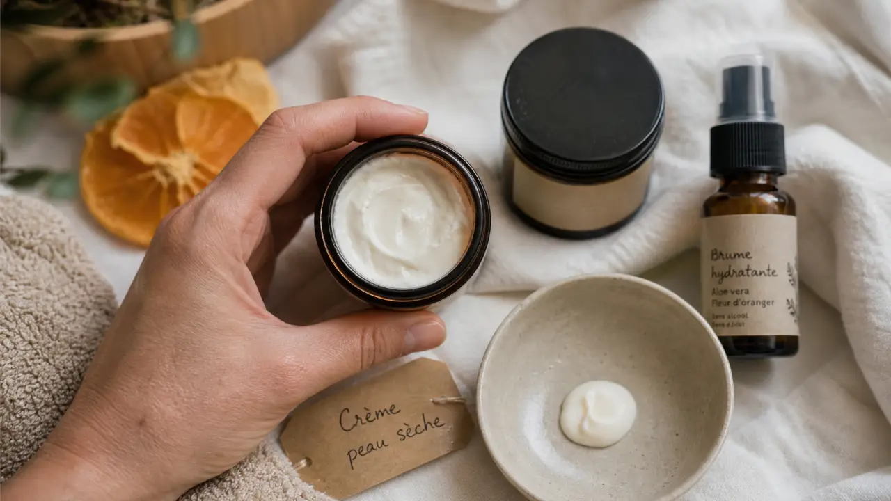 Creme pour peau seche : crème visage et corps hydratante, texture de crème
