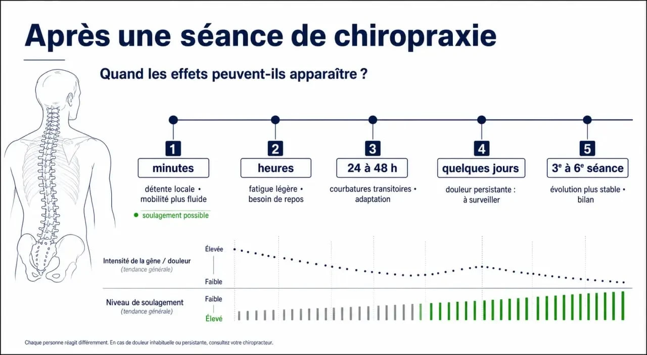 Chiropracteur effet au bout de combien de temps : frise chronologique des effets après une séance