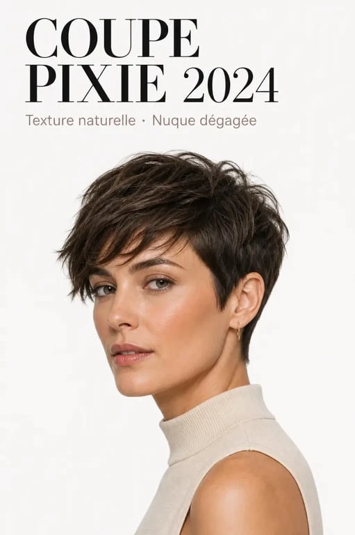 Inspiration coupe pixie 2024 sur femme au style éditorial