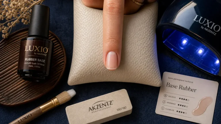 Semi-permanent renforcé : base Rubber, lampe LED et accessoires pour ongles solides