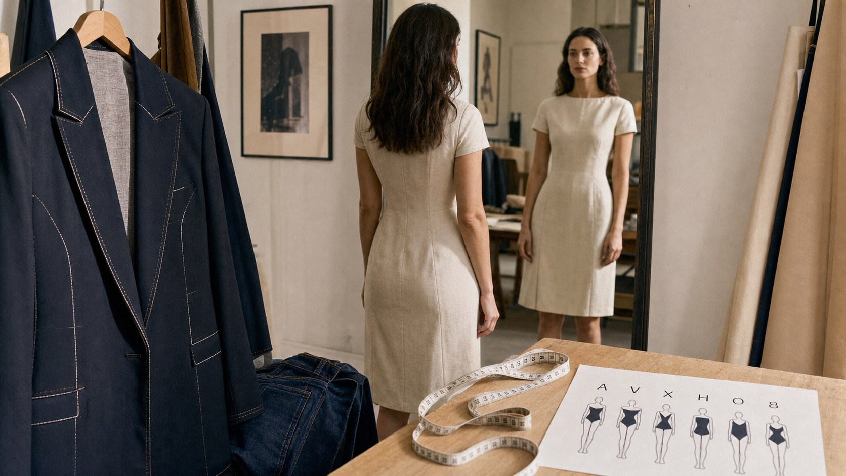 Type de morphologie femme : test simple, silhouettes A-V-X-H-O-8