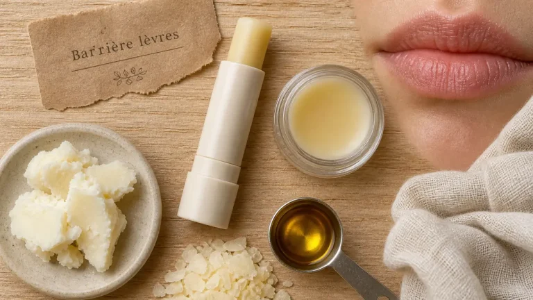 Baume pour les lèvres : lèvres sèches et gercées, texture de baume