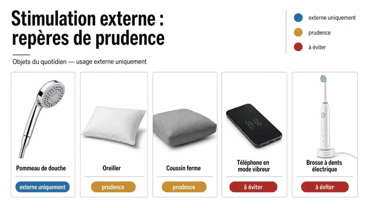 Objet de la maison pour se faire du bien femme : illustration comparative des objets à utiliser avec prudence ou à éviter