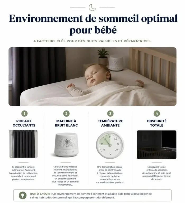Infographie des conseils pour éviter le réveil de bébé à 5h du matin