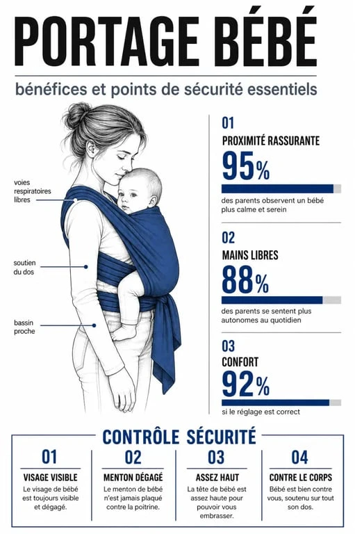 Avantage portage bébé : visualisation des bénéfices et des règles de sécurité essentielles