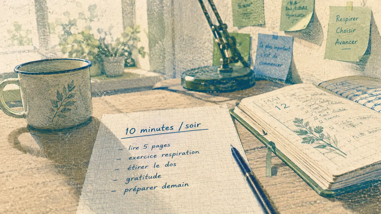 Reprendre sa vie en main : feuille objectifs et 10 minutes par soir