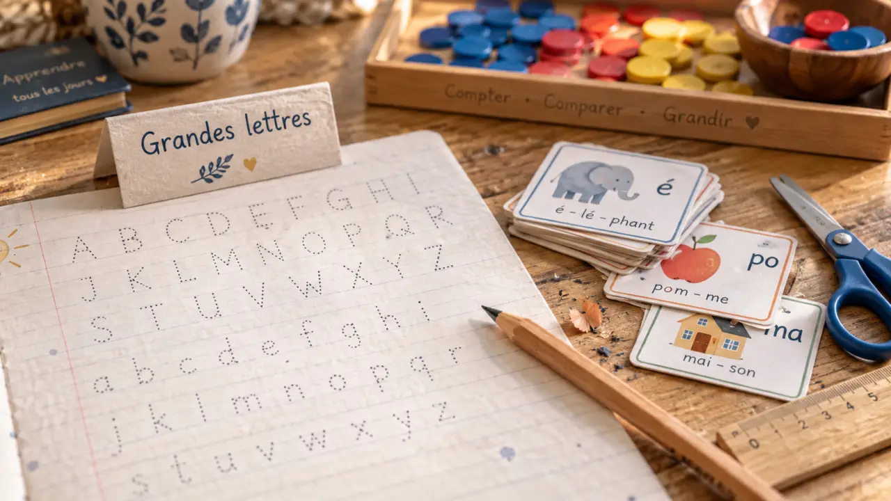 Exercices pour grande section : lettres, nombres et graphisme sur table