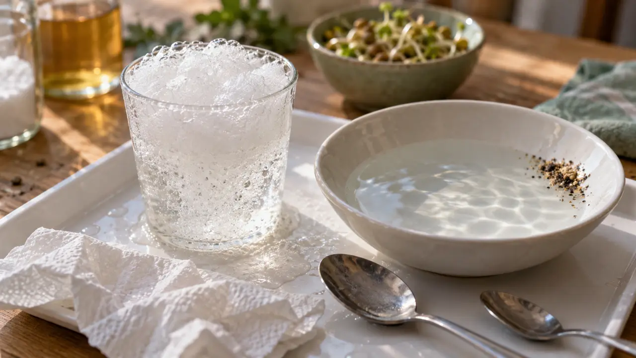 Expériences faciles : mousse au vinaigre-bicarbonate, flotter et germer