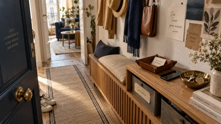 Rangement malin : sol dégagé et passage libre dans un petit appartement
