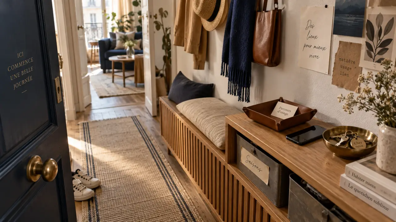Rangement malin : sol dégagé et passage libre dans un petit appartement